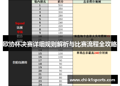 欧协杯决赛详细规则解析与比赛流程全攻略